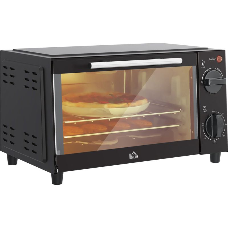 >Mini Four Électrique HOMCOM 9 L – 750 W – Température Réglable jusqu'à 230°C