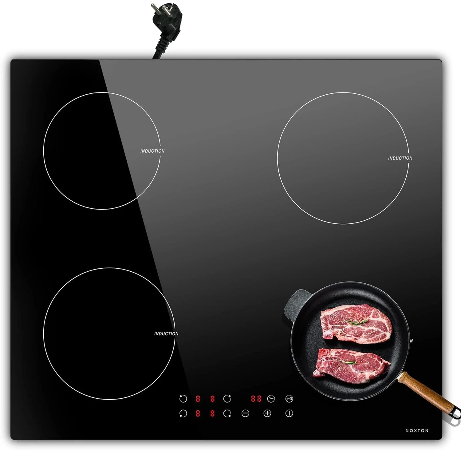 Plaque À Induction Encastrable Noxton 4 Feux 3500W Verre Vitrocéramique